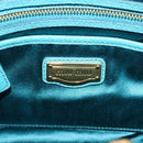 Miu Miu Hand Bag Leather 2way Turquoise Blue Gold Tone Auth BA16303V-21