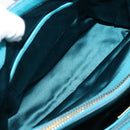 Miu Miu Hand Bag Leather 2way Turquoise Blue Gold Tone Auth BA16303V-29