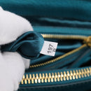 Miu Miu Hand Bag Leather 2way Turquoise Blue Gold Tone Auth BA16303V-12