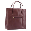 Cartier Must Line Hand Bag Leather Bordeaux Gold Tone Auth BA16305-1