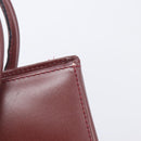 Cartier Must Line Hand Bag Leather Bordeaux Gold Tone Auth BA16305-15
