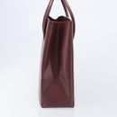 Cartier Must Line Hand Bag Leather Bordeaux Gold Tone Auth BA16305-5
