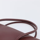 Cartier Must Line Hand Bag Leather Bordeaux Gold Tone Auth BA16305-8