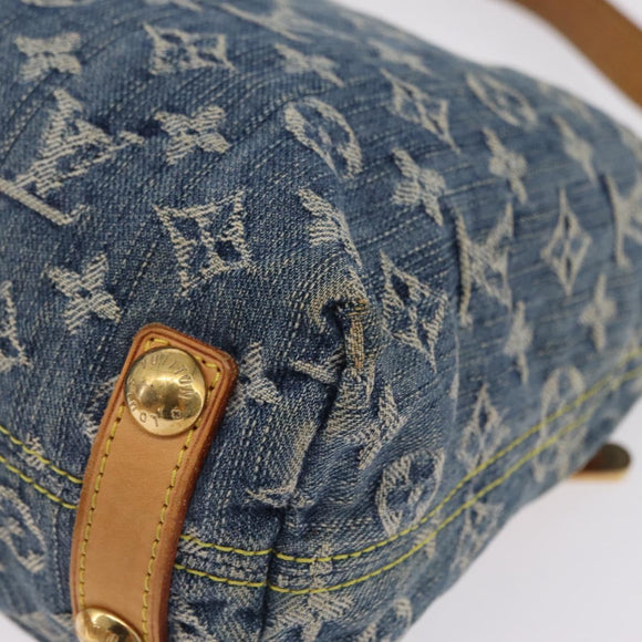 LOUIS VUITTON Monogram Denim Buggy PM Shoulder Bag Blue M95049 LV Auth BA16311V