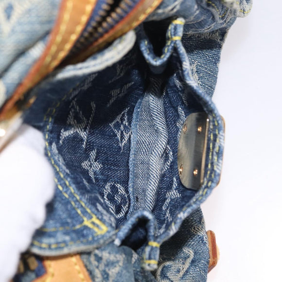 LOUIS VUITTON Monogram Denim Buggy PM Shoulder Bag Blue M95049 LV Auth BA16311V