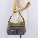 LOUIS VUITTON Monogram Denim Buggy PM Shoulder Bag Blue M95049 LV Auth BA16311V-30