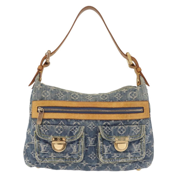 LOUIS VUITTON Monogram Denim Buggy PM Shoulder Bag Blue M95049 LV Auth BA16311V