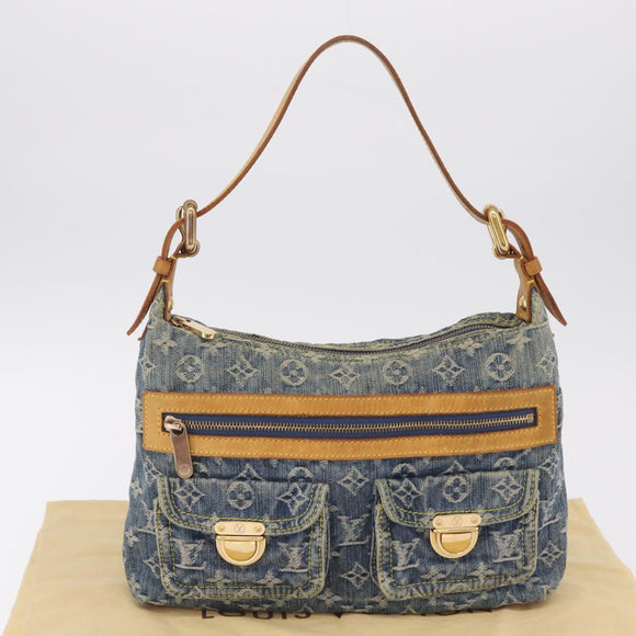 LOUIS VUITTON Monogram Denim Buggy PM Shoulder Bag Blue M95049 LV Auth BA16311V
