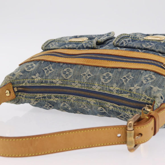 LOUIS VUITTON Monogram Denim Buggy PM Shoulder Bag Blue M95049 LV Auth BA16311V