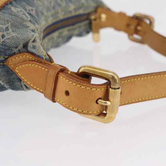 LOUIS VUITTON Monogram Denim Buggy PM Shoulder Bag Blue M95049 LV Auth BA16311V