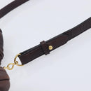 Miu Miu Matelasse Hand Bag Leather 2way Dark Brown Gold Tone Auth BA16313A-11