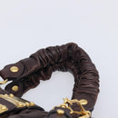 Miu Miu Matelasse Hand Bag Leather 2way Dark Brown Gold Tone Auth BA16313A-8
