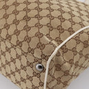 GUCCI GG Canvas Tote Bag Beige Silver 153213 Auth BA16315-12