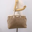 GUCCI GG Canvas Tote Bag Beige Silver 153213 Auth BA16315-21