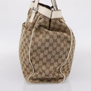 GUCCI GG Canvas Tote Bag Beige Silver 153213 Auth BA16315-5