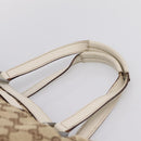 GUCCI GG Canvas Tote Bag Beige Silver 153213 Auth BA16315-8