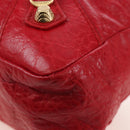 Balenciaga The Giant Town Hand Bag Leather 2way Red Gold Tone Auth BA16321M-15