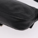FENDI Mamma Baguette Shoulder Bag Leather Black Silver Auth BA16322V-15
