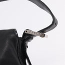 FENDI Mamma Baguette Shoulder Bag Leather Black Silver Auth BA16322V-16