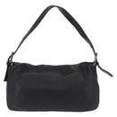 FENDI Mamma Baguette Shoulder Bag Leather Black Silver Auth BA16322V-3