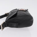 FENDI Mamma Baguette Shoulder Bag Leather Black Silver Auth BA16322V-5