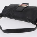 FENDI Mamma Baguette Shoulder Bag Leather Black Silver Auth BA16322V-6
