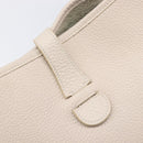 HERMES Evelyn 1GM Shoulder Bag Leather Ivory Gold Tone Auth BA16323SAM-17