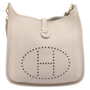 HERMES Evelyn 1GM Shoulder Bag Leather Ivory Gold Tone Auth BA16323SAM-2