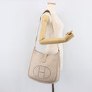HERMES Evelyn 1GM Shoulder Bag Leather Ivory Gold Tone Auth BA16323SAM-25