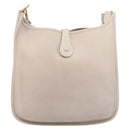 HERMES Evelyn 1GM Shoulder Bag Leather Ivory Gold Tone Auth BA16323SAM-3