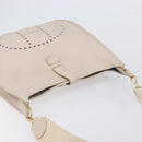 HERMES Evelyn 1GM Shoulder Bag Leather Ivory Gold Tone Auth BA16323SAM-6