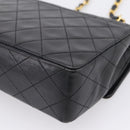 CHANEL Matelasse 25 Chain Shoulder Bag Lamb Skin Black Gold CC Auth BA16325SAV-15