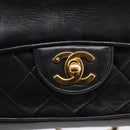 CHANEL Matelasse 25 Chain Shoulder Bag Lamb Skin Black Gold CC Auth BA16325SAV-17