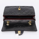 CHANEL Matelasse 25 Chain Shoulder Bag Lamb Skin Black Gold CC Auth BA16325SAV-18