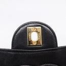 CHANEL Matelasse 25 Chain Shoulder Bag Lamb Skin Black Gold CC Auth BA16325SAV-19