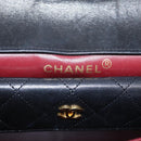 CHANEL Matelasse 25 Chain Shoulder Bag Lamb Skin Black Gold CC Auth BA16325SAV-20