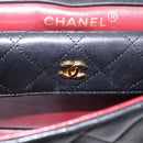 CHANEL Matelasse 25 Chain Shoulder Bag Lamb Skin Black Gold CC Auth BA16325SAV-23