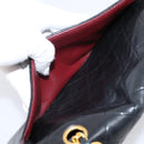 CHANEL Matelasse 25 Chain Shoulder Bag Lamb Skin Black Gold CC Auth BA16325SAV-25