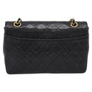 CHANEL Matelasse 25 Chain Shoulder Bag Lamb Skin Black Gold CC Auth BA16325SAV-2