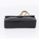 CHANEL Matelasse 25 Chain Shoulder Bag Lamb Skin Black Gold CC Auth BA16325SAV-5