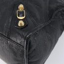 Balenciaga Giant City Hand Bag Leather 2way Black Gold 281770 Auth BA16329SAM-10