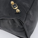 Balenciaga Giant City Hand Bag Leather 2way Black Gold 281770 Auth BA16329SAM-11