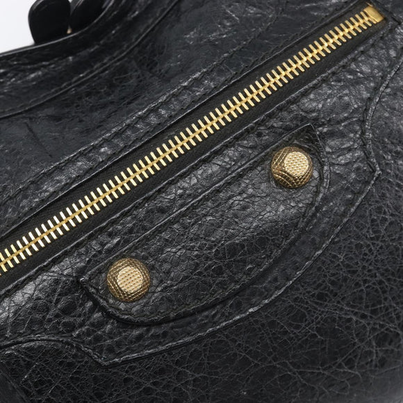 Balenciaga Giant City Hand Bag Leather 2way Black Gold 281770 Auth BA16329SAM