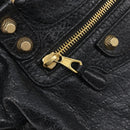 Balenciaga Giant City Hand Bag Leather 2way Black Gold 281770 Auth BA16329SAM-23