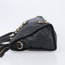 Balenciaga Giant City Hand Bag Leather 2way Black Gold 281770 Auth BA16329SAM-5