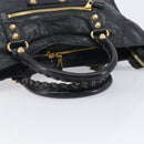 Balenciaga Giant City Hand Bag Leather 2way Black Gold 281770 Auth BA16329SAM-7