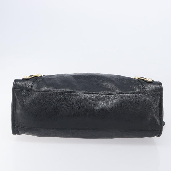 Balenciaga Giant City Hand Bag Leather 2way Black Gold 281770 Auth BA16329SAM