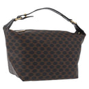 CELINE Macadam Hand Bag PVC Black Gold Tone Auth BA16333A-1