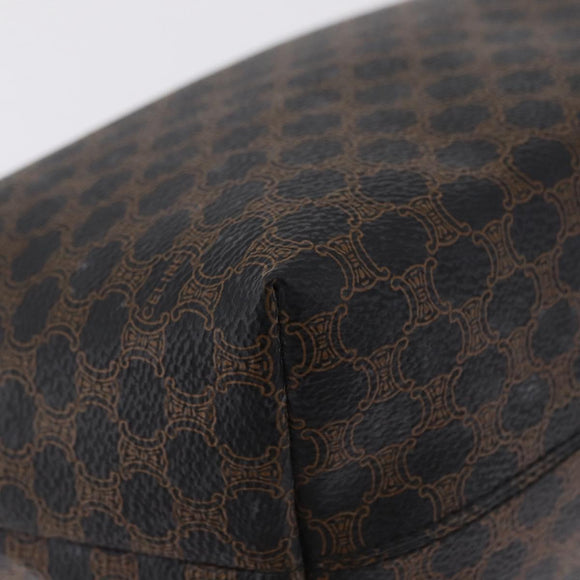 CELINE Macadam Hand Bag PVC Black Gold Tone Auth BA16333A