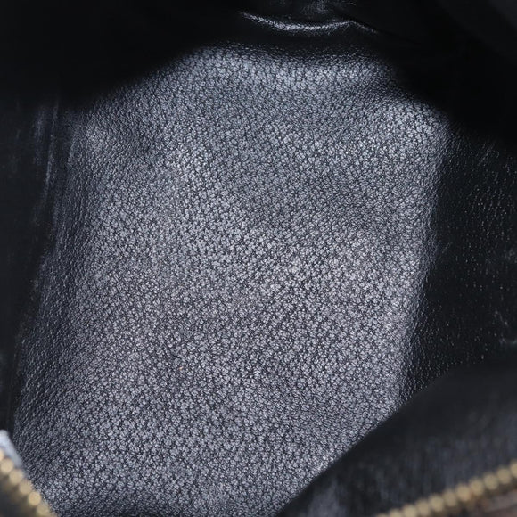 CELINE Macadam Hand Bag PVC Black Gold Tone Auth BA16333A